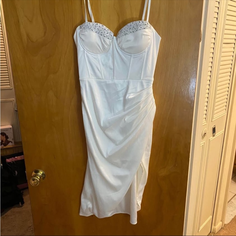 Elegant White Silk Dress